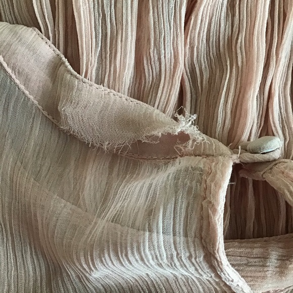 Free People Pink Rose Embroidered Chiffon TunicTop - Picture 8 of 9